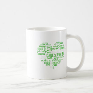 Hjärtform Ord Cloud Mental Health _ Pental Health Kaffemugg