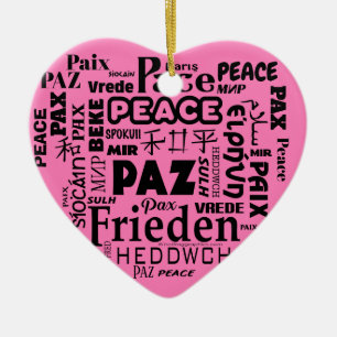 Hjärtform Peace ord Julens dekoration