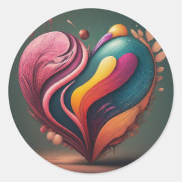 Hjärtform Runt Klistermärke