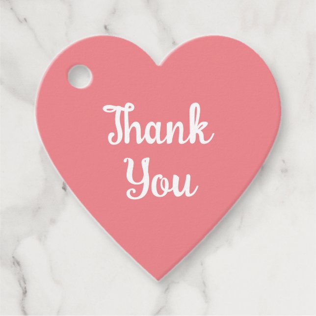 Hjärtform Tack för att du ger märkre rosa Gåvor Etiketter (Framsida)