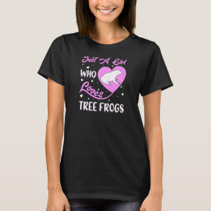 Hjärtform Träd Frog Bara en flicka som Kärlek Träd T Shirt