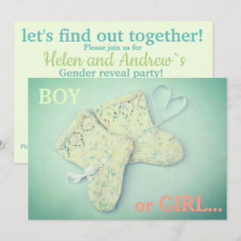 hjärtformad baby booty Gender Reveal Party Inbjudningar