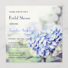 Hjärtformad blå Hydrangea Möhippa Inbjudningar