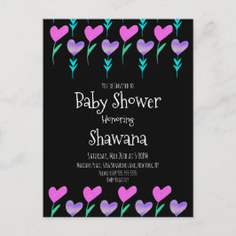 Hjärtformad blommig Alla hjärtans dag baby shower  Vykort