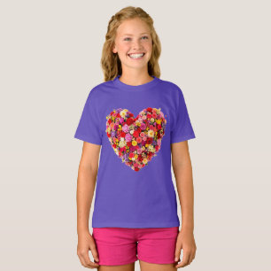 Hjärtformad blomster Valentine kärleksarrangemang T Shirt