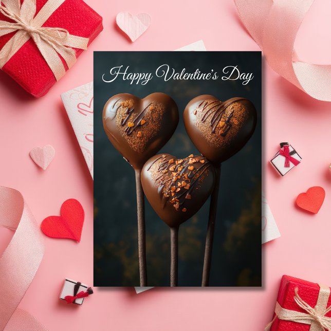 Hjärtformad Cakepops Valentines Hälsning Kort (Skapare uppladdad)
