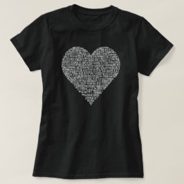 Hjärtformad Chiropraktic Ord Collage Tee Shirt