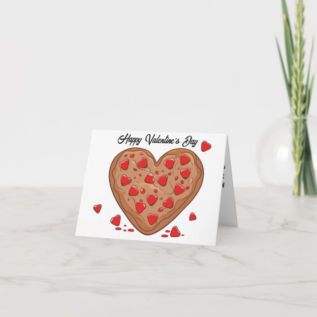 Hjärtformad chokladkakorpskaka röda valentines helgkort (Framsida)