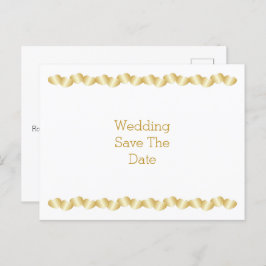 Hjärtformad design Guld Färgad Bröllop Spara Datum Meddelande Vykort