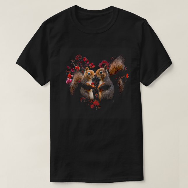 Hjärtformad ekorre par Valentines day T Shirt (Design framsida)