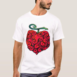 Hjärtformad flamma frukt Grafisk rolig eldig T-Shi T Shirt