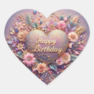 Hjärtformad födelsedagskalkal hjärtformat klistermärke