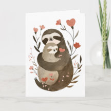 Hjärtformad foto i mamma Sloth & Baby Mors dag