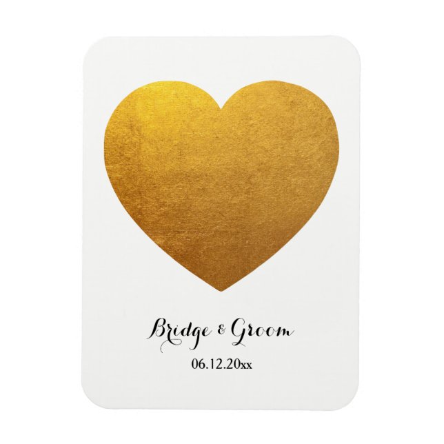 Hjärtformad foto personlig bröllopsjubileum magnet (Vertikal)