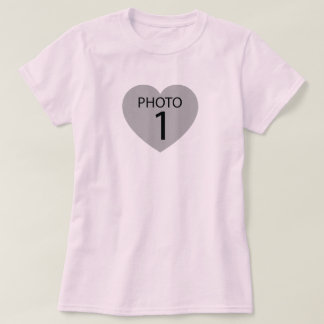 Hjärtformad fotomall t shirt
