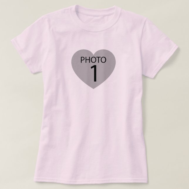 Hjärtformad fotomall t shirt (Design framsida)