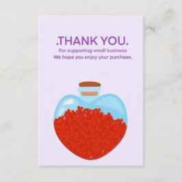 Hjärtformad glasburkskort, tack kära kunder tilläggskort