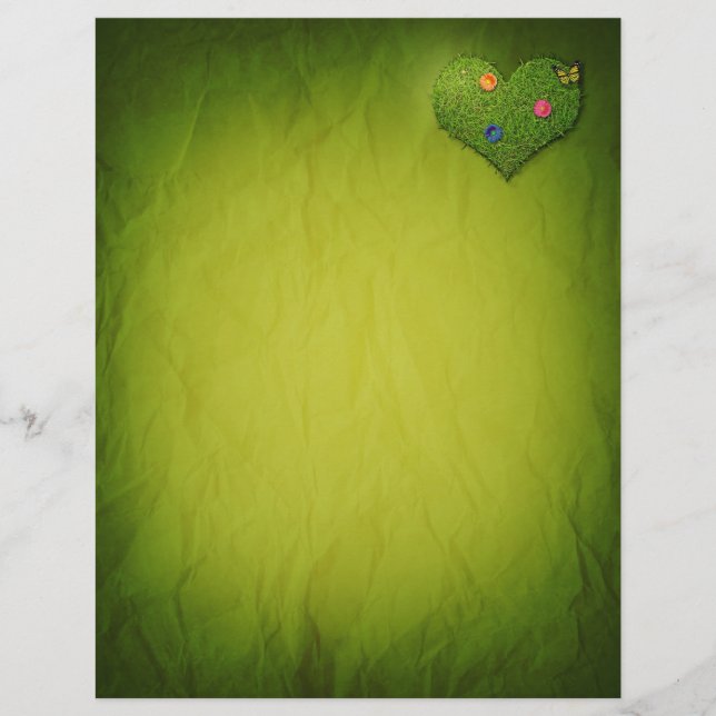 Hjärtformad Gräsmatta Flowers Butterfly (Framsida)