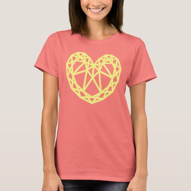 hjärtformad gul diamant tee (Framsida)