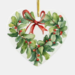 Hjärtformad hjärtklappning för lärare julgransprydnad keramik