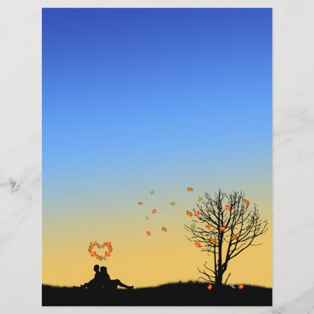 Hjärtformad Höst löv par (Framsida)