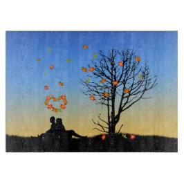 Hjärtformad Höst löv par