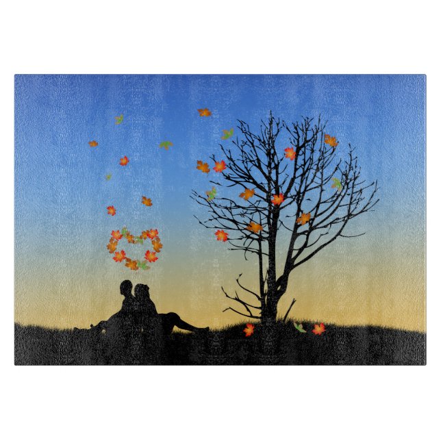 Hjärtformad Höst löv par (Framsidan)