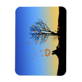 Hjärtformad Höst löv par Magnet