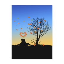 Hjärtformad Höst löv par