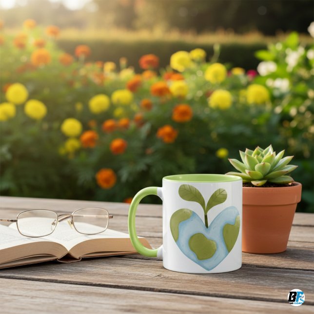 Hjärtformad jord med Eleganten Sprout Eco Kärlek Mugg (Skapare uppladdad)