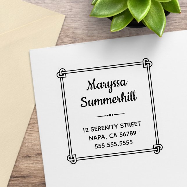 Hjärtformad Knut Hörnramsadress Stämpel (Skapare uppladdad)