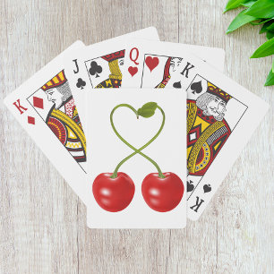 Hjärtformad körsbärsstjälk casinokort