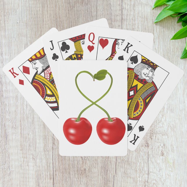 Hjärtformad körsbärsstjälk casinokort (Skapare uppladdad)