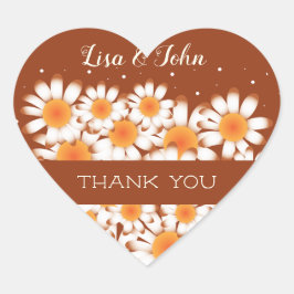 Hjärtformad kuvertförsegling av tack Rust Hjärtformat Klistermärke
