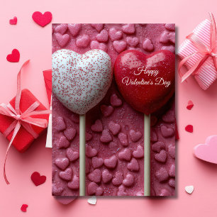 Hjärtformad Lolloi Pops Valentines Hälsning Kort