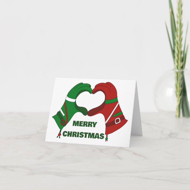 Hjärtformad Personlig av Händer-handskar Kort (Framsida)