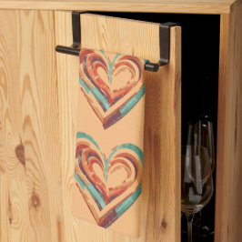 Hjärtformad retro kökshandduk