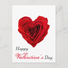Hjärtformad Röd ros Valentindag Helgdag efter Helg Vykort