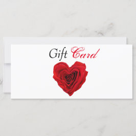 Hjärtformad Röd ros Valentinpresentkort