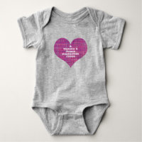 Hjärtformad Rosa Grid Baby One-Biet