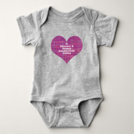Hjärtformad Rosa Grid Baby One-Biet T Shirt
