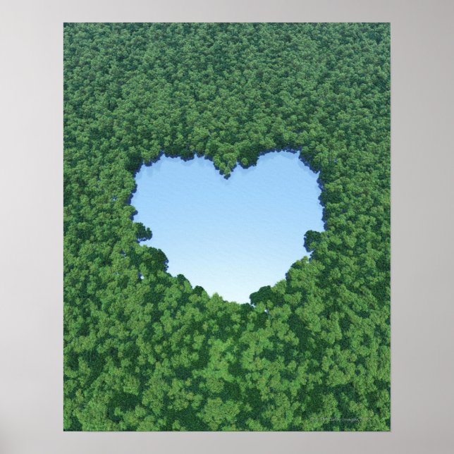 Hjärtformad Sjö Poster (Framsidan)