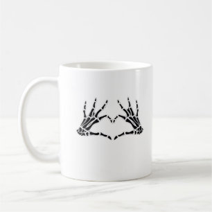 Hjärtformad Skeleton-Händer - unik konst för Skele Kaffemugg