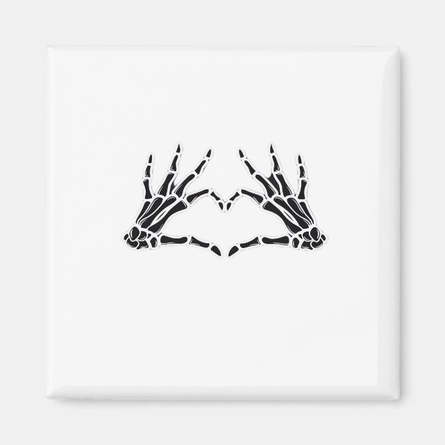 Hjärtformad Skeleton-Händer - unik konst för Skele Magnet (Framsidan)