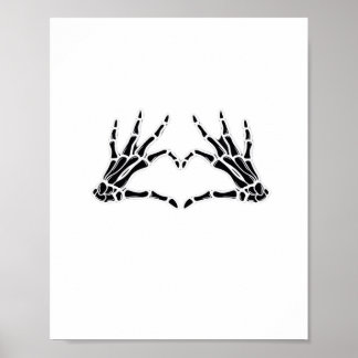 Hjärtformad Skeleton-Händer - unik konst för Skele Poster