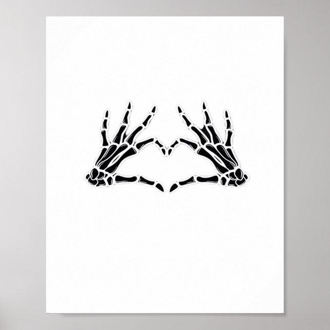 Hjärtformad Skeleton-Händer - unik konst för Skele Poster (Framsidan)