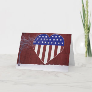 Hjärtformad Stars och stripes Helgkort