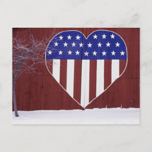 Hjärtformad Stars och stripes Vykort