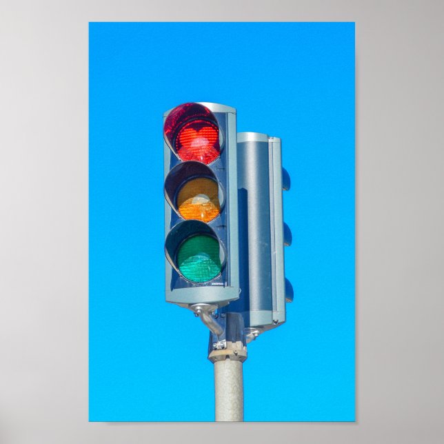 Hjärtformad stoppljus, Akureyri, Island Poster (Framsidan)