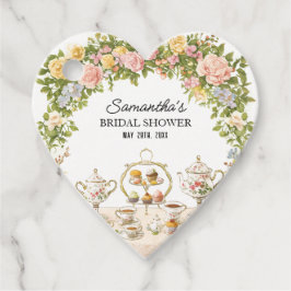 Hjärtformad Tea Party Bröllopsfest Förmånsetikett Gåvor Etiketter